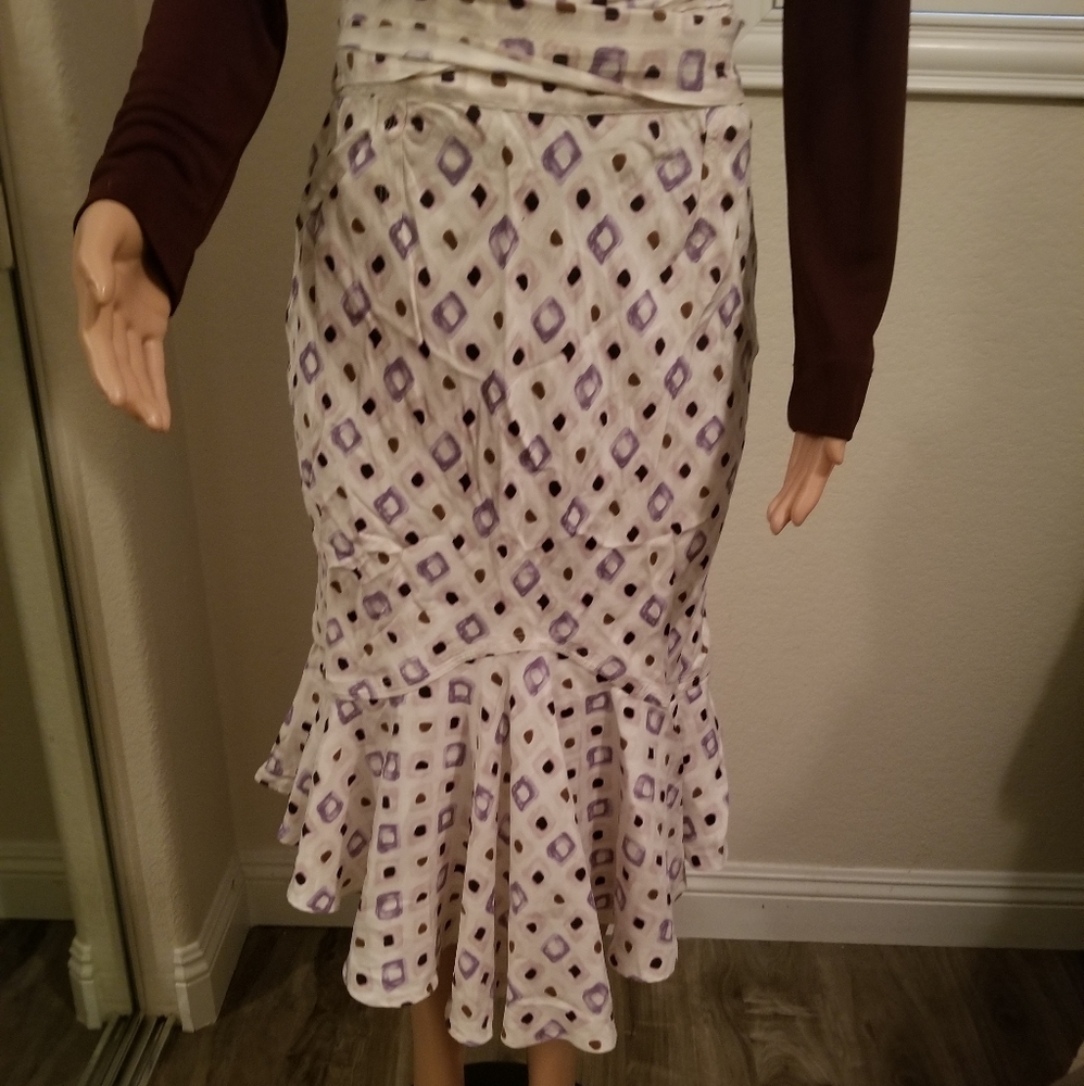 Perry Ellis 100% Silk Flutter skirt